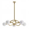 Suspension Redo Confusio, metal, glass, matt gold, 5XE14, D.96 cm