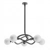 Suspension Redo Confusio, metal, glass, sand black, 5XE14, D.96 cm
