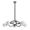 Suspension Redo Confusio, metal, glass, sand black, 5XE14, D.96 cm