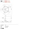 Suspension Redo Confusio, metal, glass, sand black, 5XE14, D.96 cm