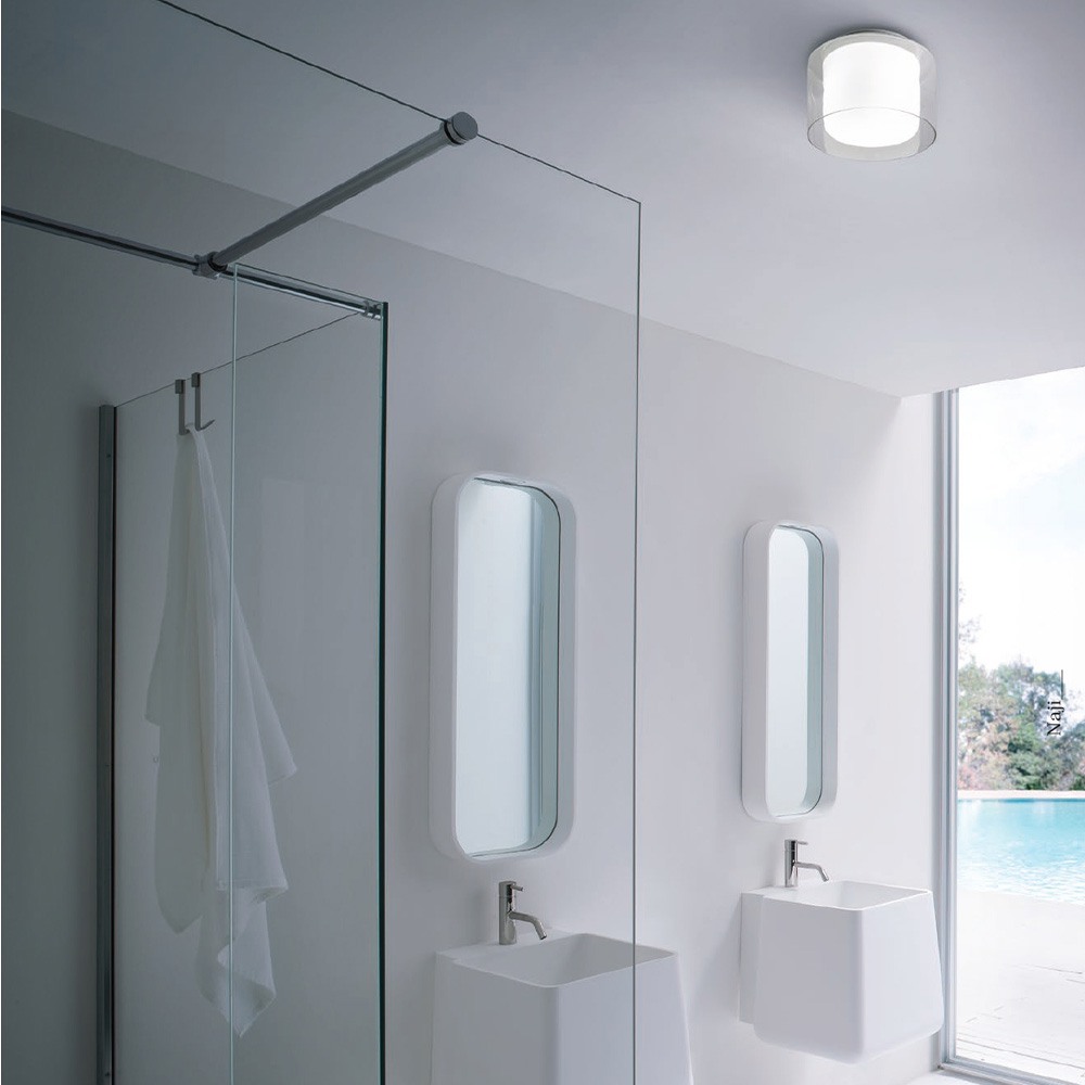 Ceiling lamp Redo Naji, metal, glass, chrome, LED CCT, 12W, 698 lumens, 3000K/4000K, D.23 cm