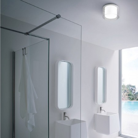 Ceiling lamp Redo Naji, metal, glass, chrome, LED CCT, 12W, 698 lumens, 3000K/4000K, D.23 cm