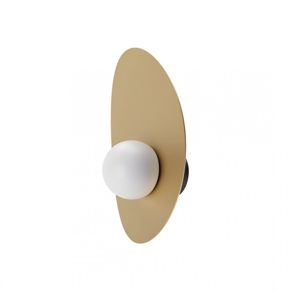 Wall lamp Redo Cody, metal, sand black/matt gold, LED, 11W, 655 lumens, warm white 3000K, H.28 cm