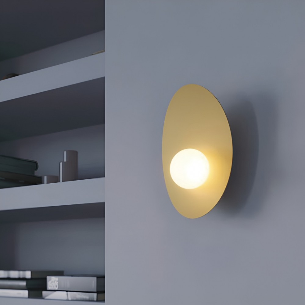 Wall lamp Redo Cody, metal, sand black/matt gold, LED, 11W, 655 lumens, warm white 3000K, H.28 cm