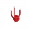 Wall lamp Redo Luxor, metal, glossy red, dimmable, LED, 12W, 1063 lumens, warm white 3000K, H.27 cm