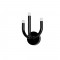 Wall lamp Redo Luxor, metal, glossy black, dimmable, LED, 12W, 1063 lumens, warm white 3000K, H.27 cm