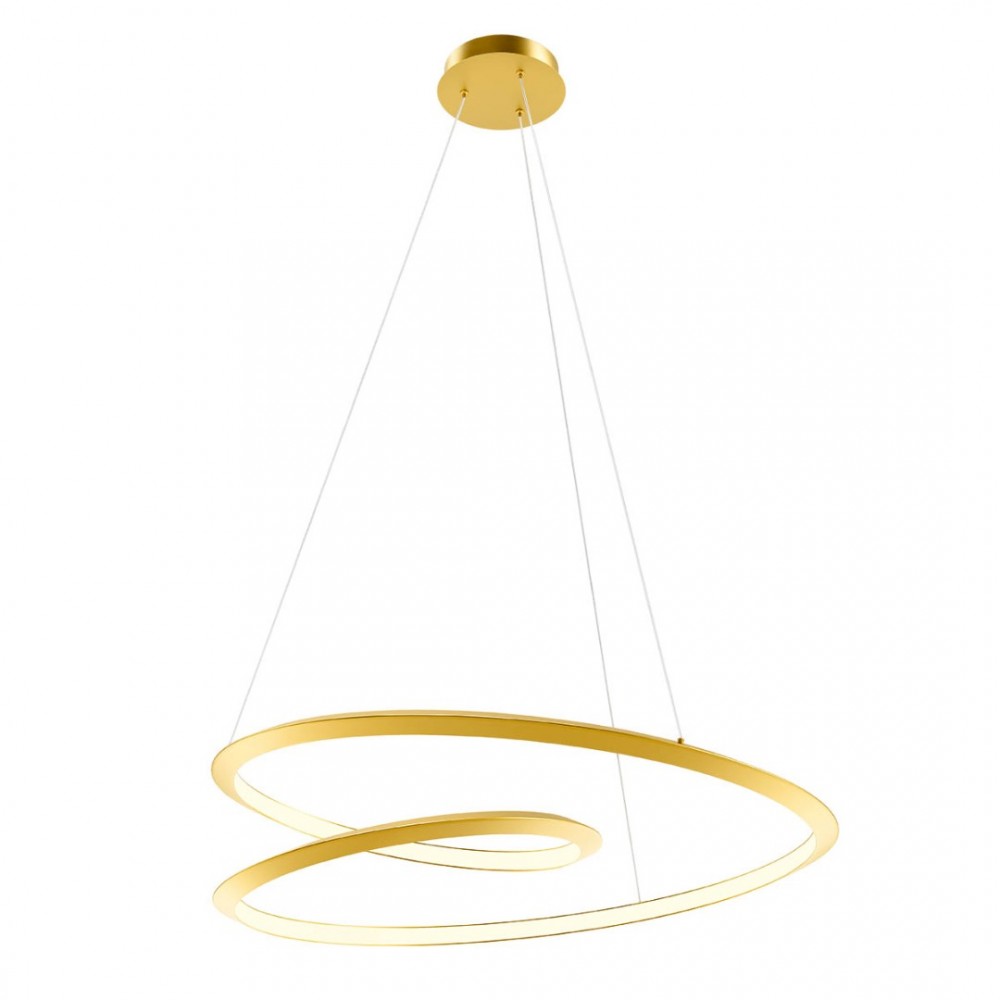Suspension Redo Storm, metal, matt gold, dimmable, LED CCT, 72W, 5715 lumens, 3000K/4000K/6000K, D.100 cm