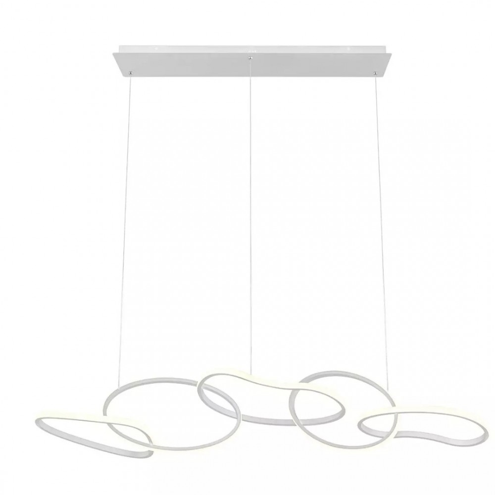 Suspension Redo Bias, metal, sand white,  LED CCT, 120W, 9433 lumens, 3000K/4500K/6500K, L.150 cm
