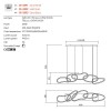 Suspension Redo Bias, metal, sand black, LED CCT, 120W, 9433 lumens, 3000K/4500K/6500K, L.150 cm