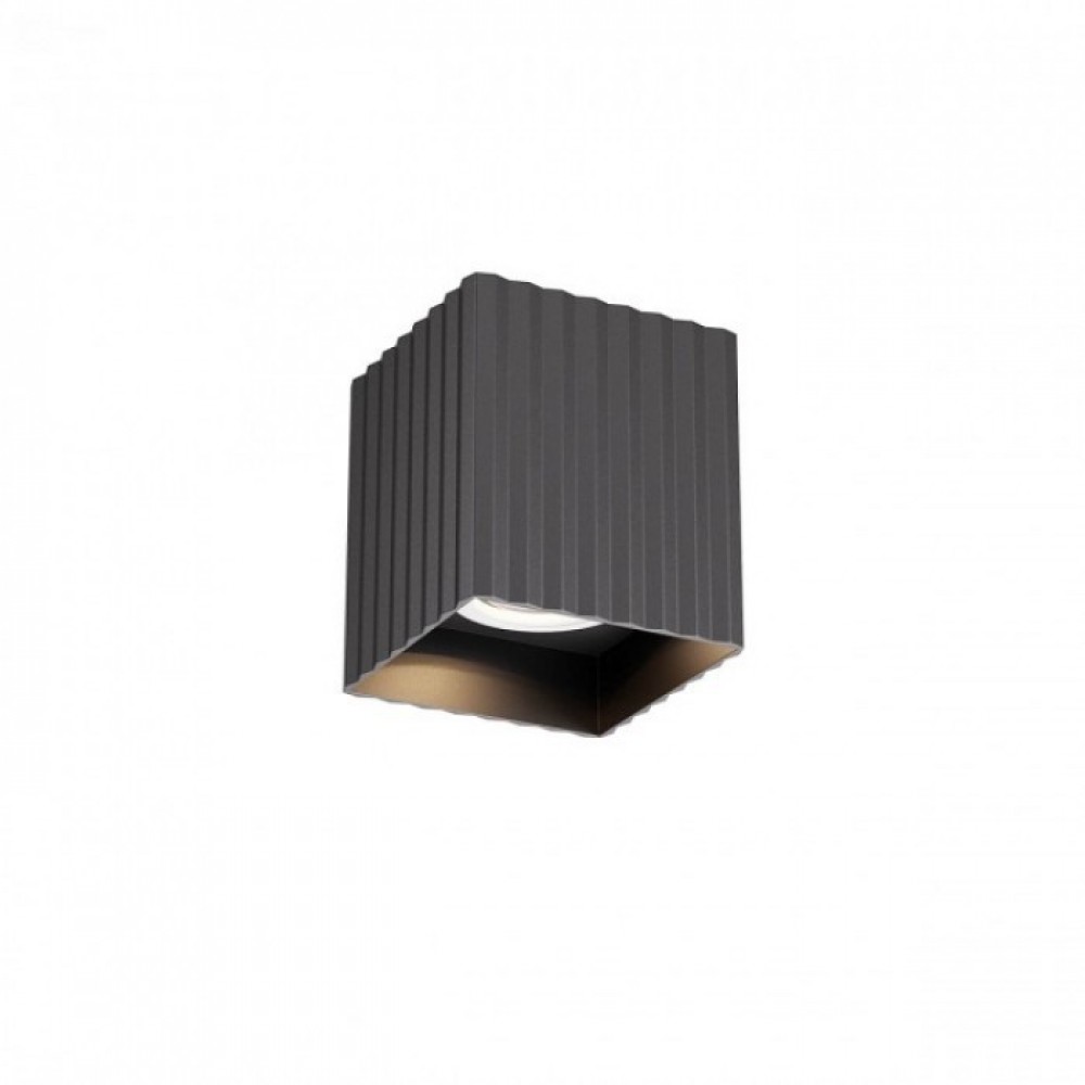 Ceiling lamp Redo Delphi, metal, sand black, 1XGU10, L.8 cm