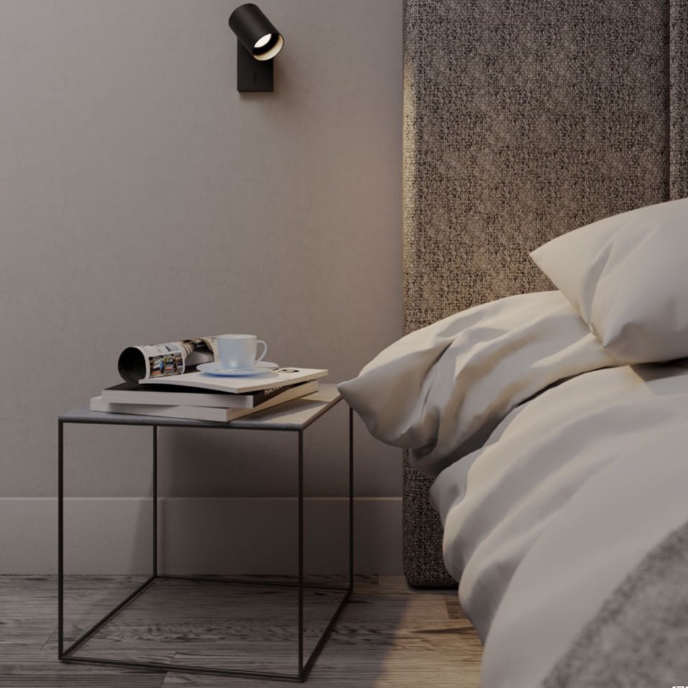Wall lamp Redo Corinth, metal, sand black, 1XGU10, H.13 cm