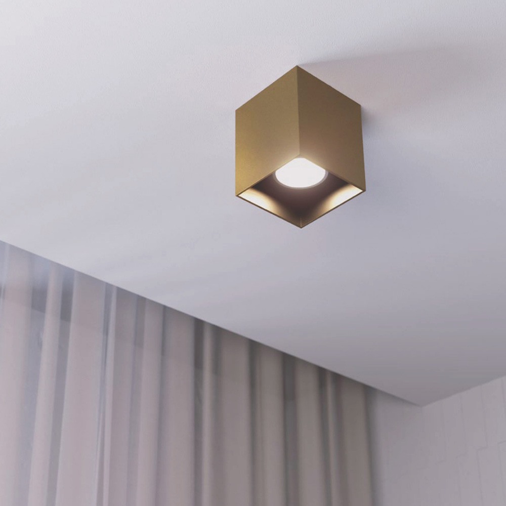 Ceiling lamp Redo Corinth, metal, matt gold, 1XGU10, H.9 cm
