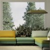 Pendant lamp Redo Akira, metal, sound-absorbing felt, olive/black, LED, 23,5W, 1850 lumens, warm white 3000K, L.109 cm