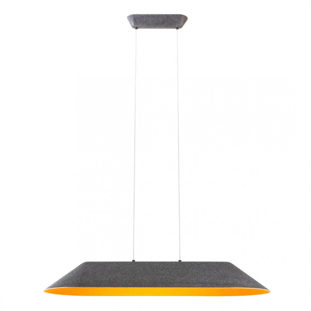 Pendant lamp Redo Akira, metal, sound-absorbing felt, dark grey/orange, LED, 23,5W, 1850 lumens, warm white 3000K, L.109 cm