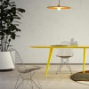 Suspension Redo Nuwa, metal, glass, sound-absorbing felt, dark grey/orange, LED, 7W, 420 lumens, warm white 3000K, D.60 cm