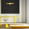 Suspension Redo Nuwa, metal, glass, sound-absorbing felt, dark grey/orange, LED, 7W, 420 lumens, warm white 3000K, D.60 cm