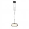 Suspension Redo Solera, metal, glass, gradient smoke/white, LED CCT, 24W, 1043 lumens, 3000K/4000K, D.35 cm