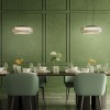 Suspension Redo Solera, metal, glass, gradient smoke/white, LED CCT, 36W, 1773 lumens, 3000K/4000K, D.45 cm