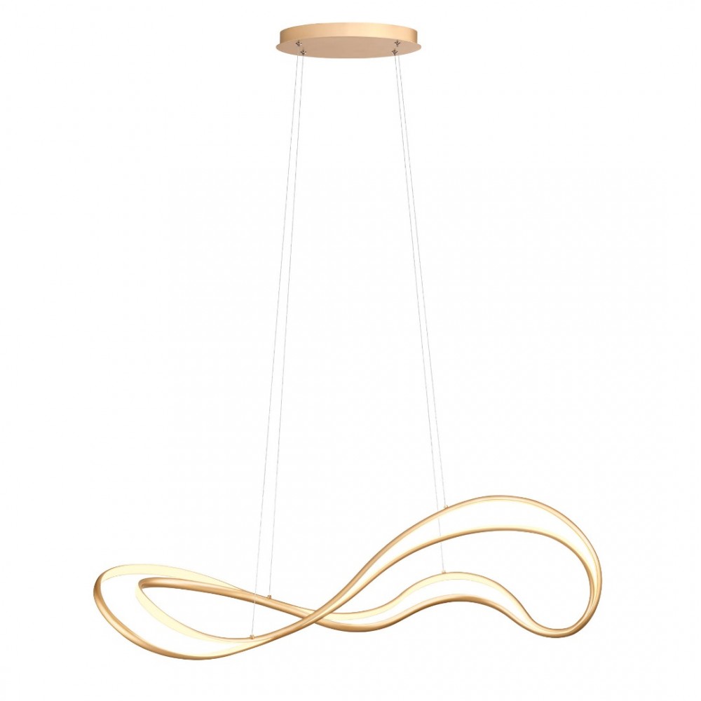 Suspension Redo Tempest, metal, matt gold, dimmable, LED, 58W, 4060 lumens, warm white 3000K, L.115 cm