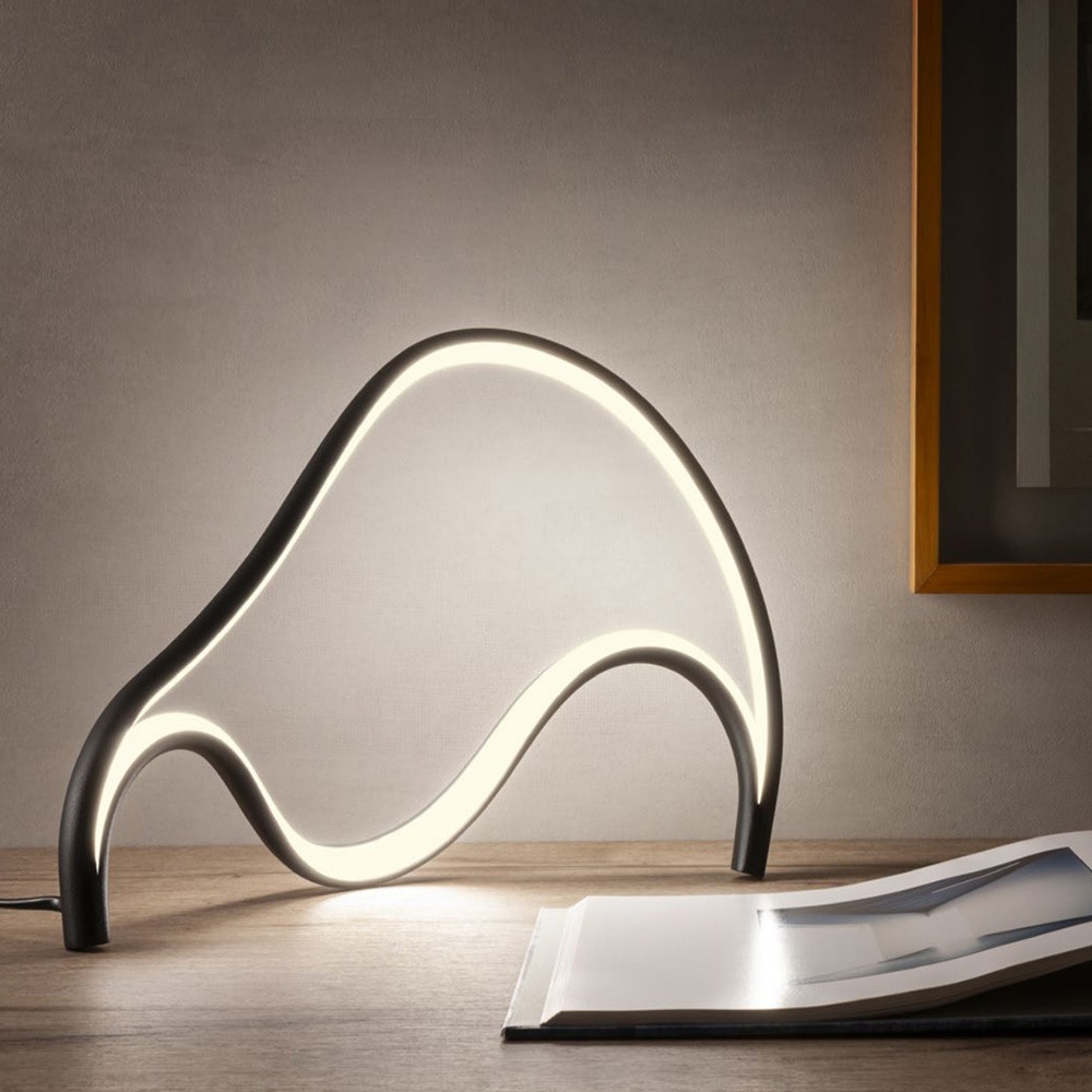 Table lamp Redo Tempest, metal, sand black, dimmable, LED, 12W, 840 lumens, warm white 3000K, H.19 cm