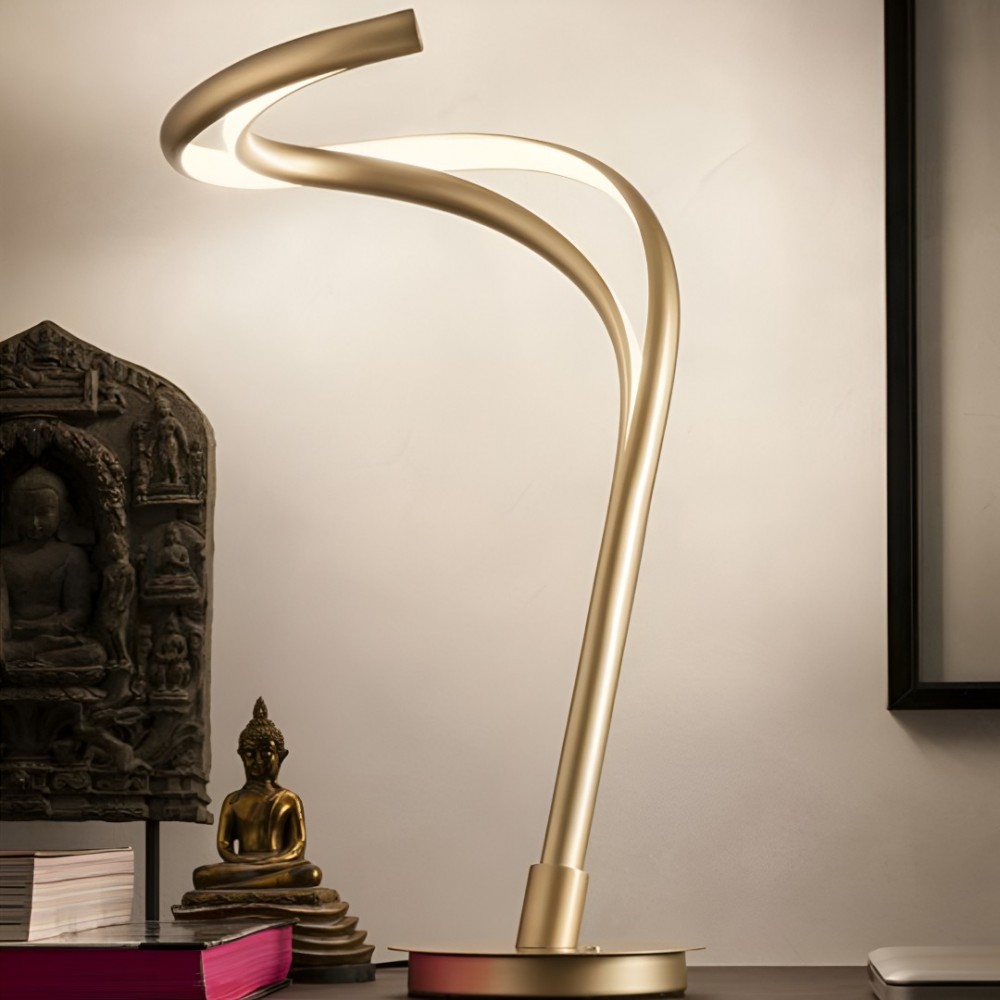 Table lamp Redo Tempest, metal, matt gold, dimmable, LED, 18W, 1260 lumens, warm white 3000K, H.50 cm