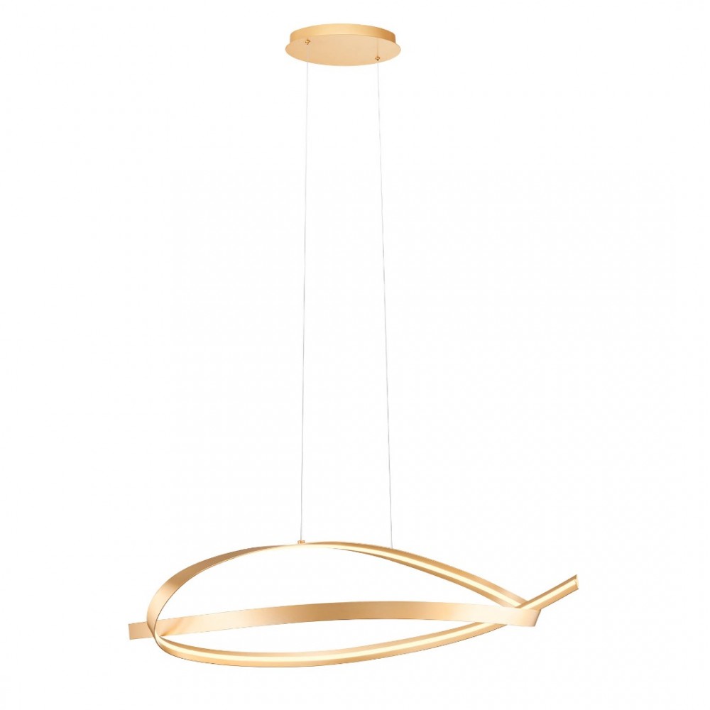 Suspension Redo Impuls, metal, matt gold, dimmable, LED, 38W, 2660 lumens, warm white 3000K, L.107 cm