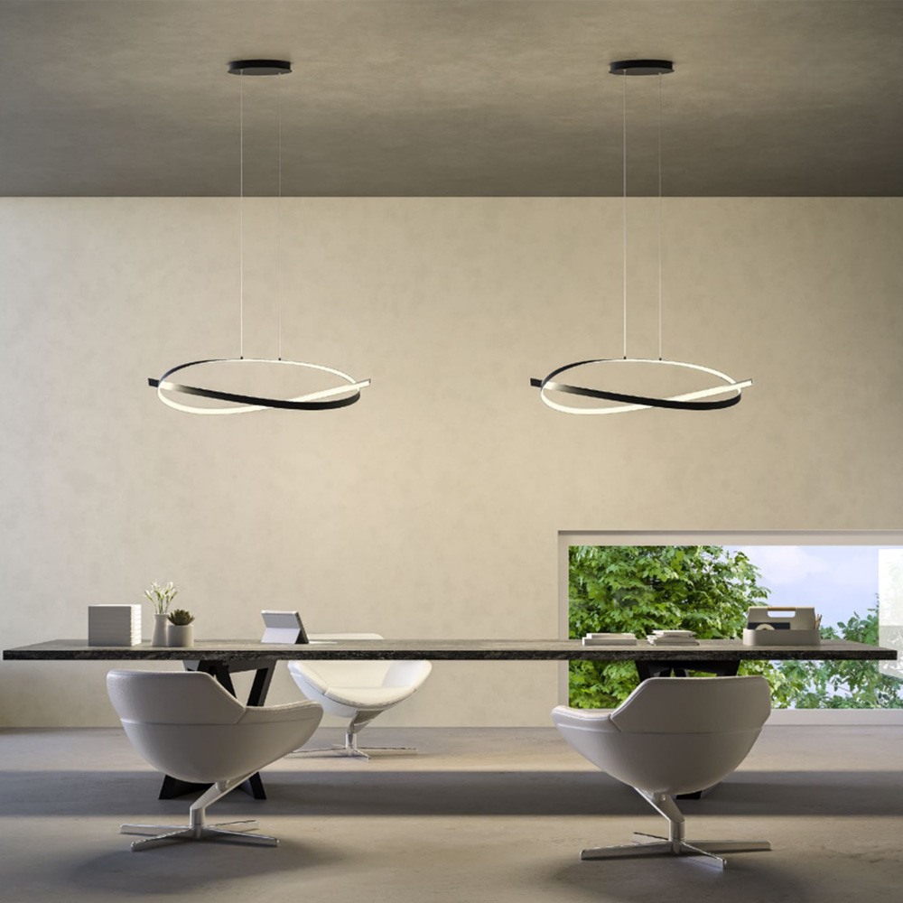 Suspension Redo Impuls, metal, sand black, dimmable, LED, 38W, 2660 lumens, warm white 3000K, L.107 cm
