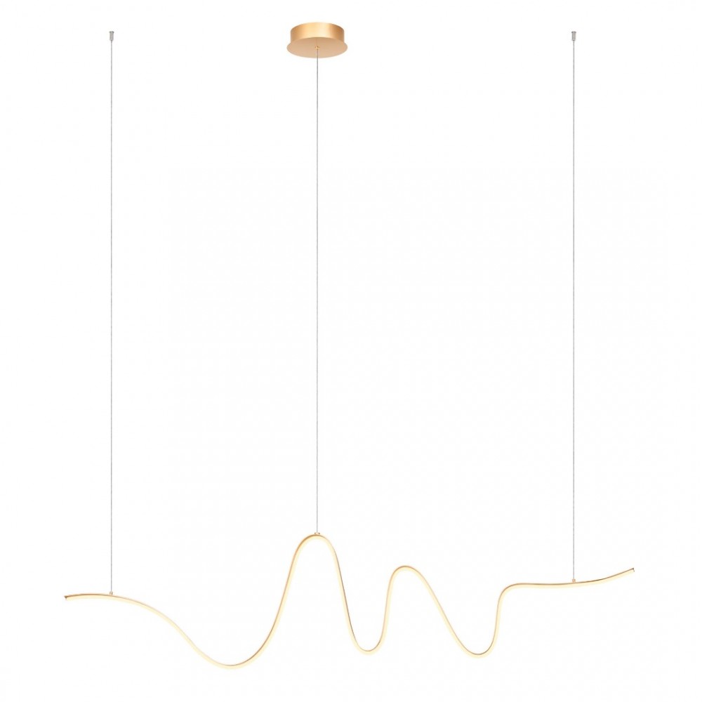 Suspension Redo Impuls, metal, matt gold, dimmable, LED, 34W, 2380 lumens, warm white 3000K, L.160 cm