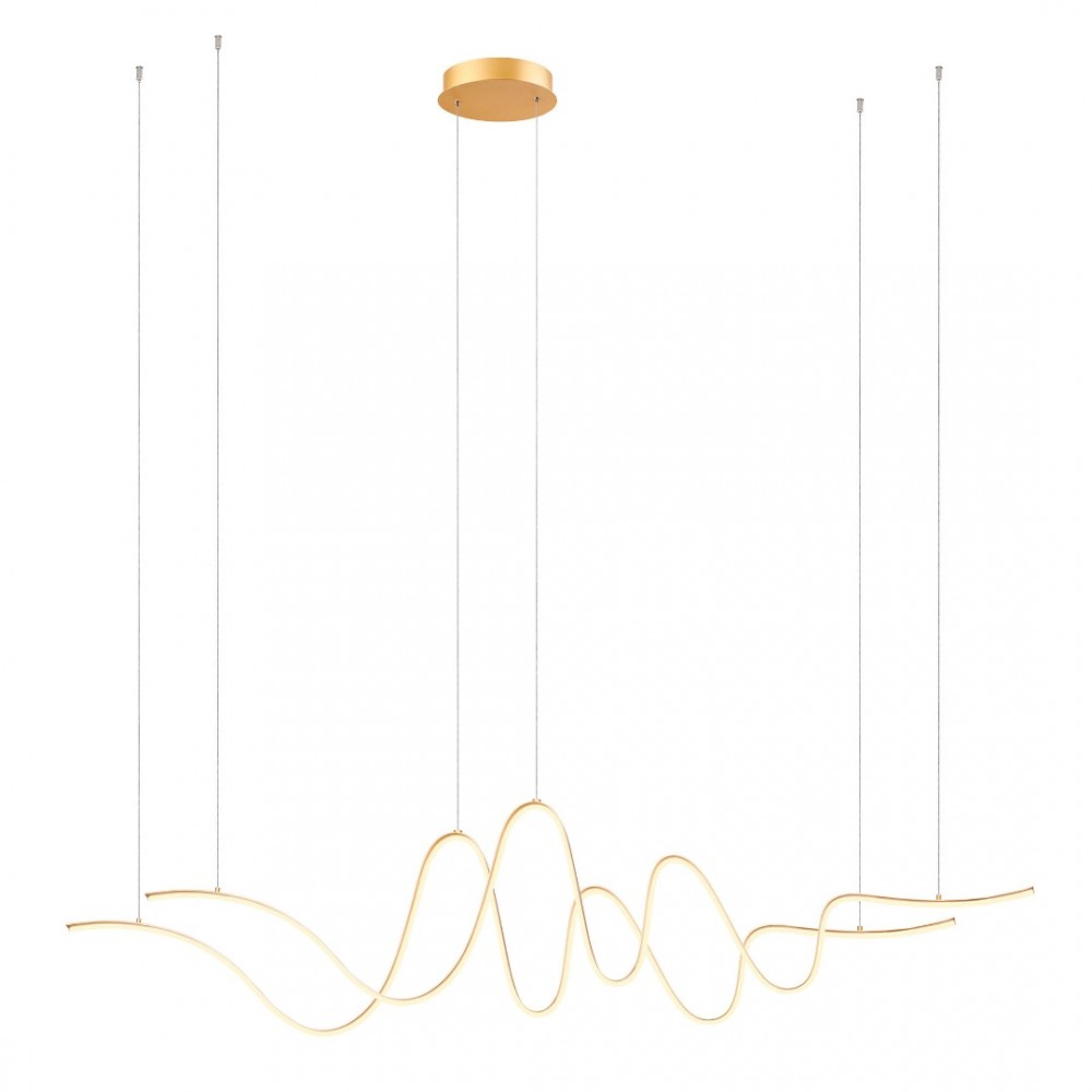 Suspension Redo Impuls, metal, matt gold, dimmable, LED, 68W, 4760 lumens, warm white 3000K, L.171 cm
