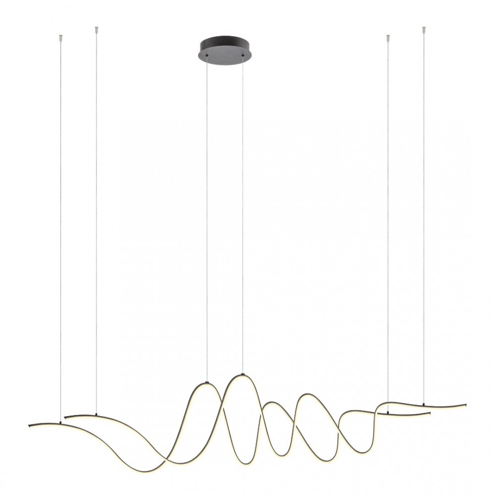 Suspension Redo Impuls, metal, sand black, dimmable, LED, 68W, 4760 lumens, warm white 3000K, L.171 cm