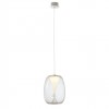 Suspension Redo Drop, metal, glass, chrome, LED, 15W, 1050 lumens, warm white 3000K, D.27 cm
