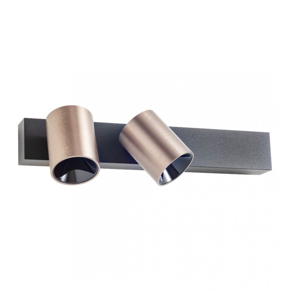 Wall lamp Redo Takto, metal, matt black/silver coffee, dimmable, LED, 21W, 1385 lumens, warm white 3000K, L.35 cm