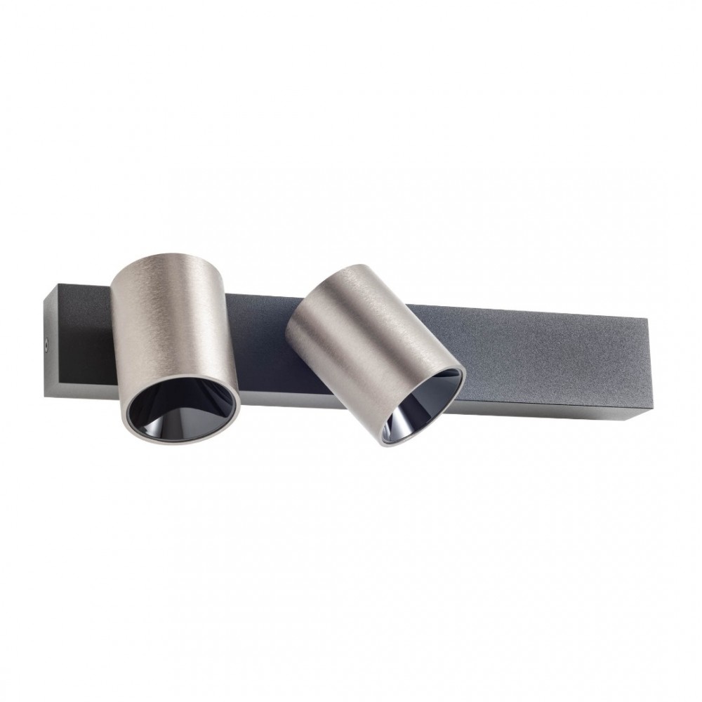 Wall lamp Redo Takto, metal, matt black/foggy nickel, dimmable, LED, 21W, 1385 lumens, warm white 3000K, L.35 cm