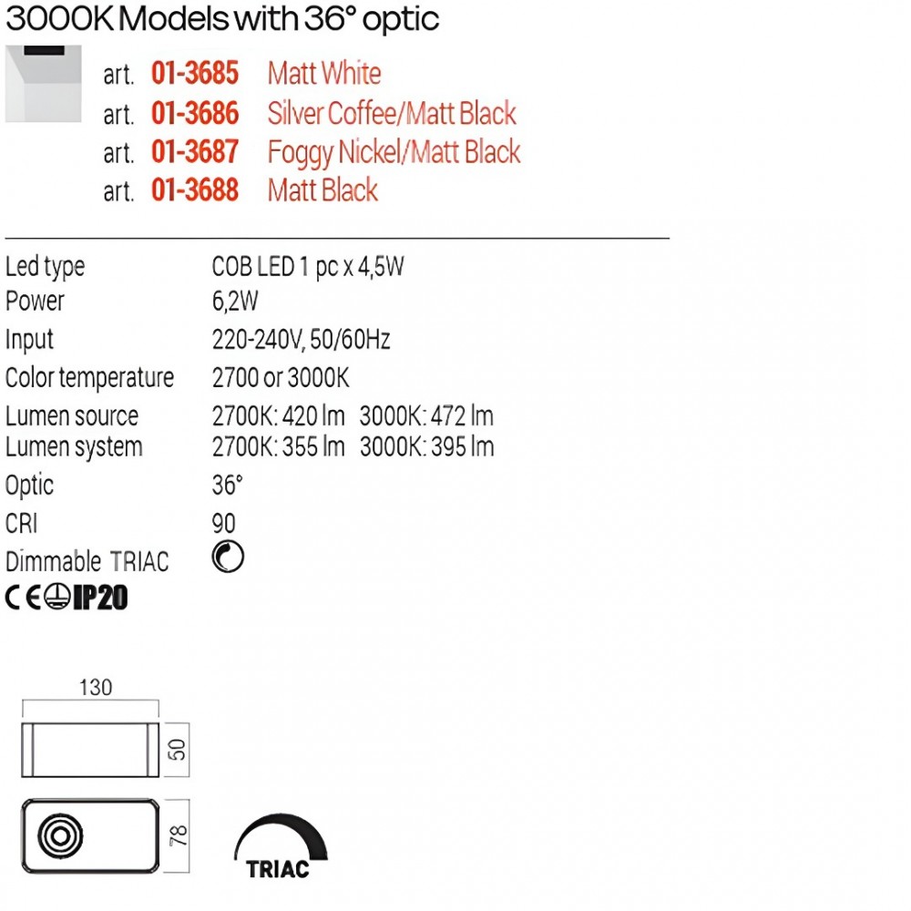 Ceiling lamp Redo Yuki, metal, silver coffee, dimmable, LED, 6,2W, 395 lumens, warm white 3000K, L.13 cm