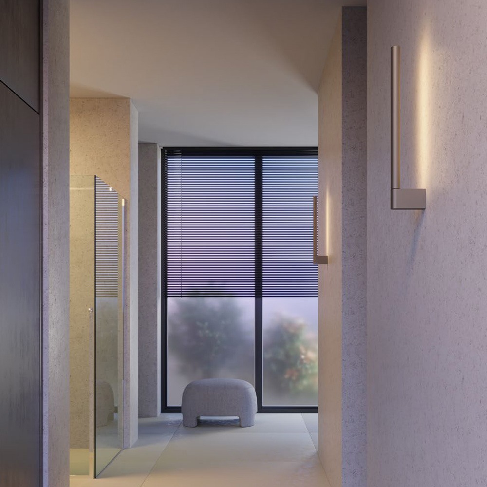 Wall lamp Redo Cityline, metal, silver coffee, LED, 8,5W, 375 lumens, warm white 3000K, H.44 cm