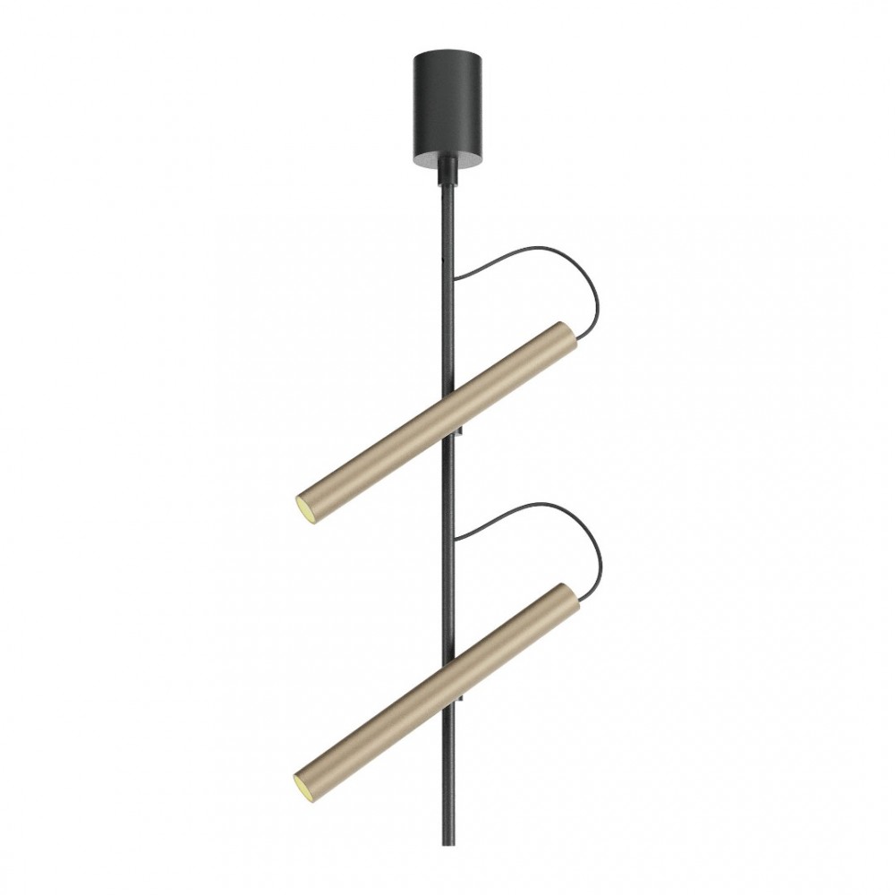 Ceiling lamp Redo Praxi, metal, matt black/silver coffee, dimmable, LED, 14,6W, 769 lumens, warm white 3000K, H.51 cm