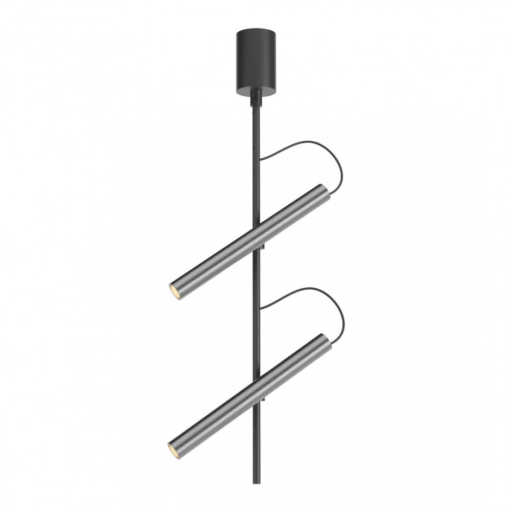 Ceiling lamp Redo Praxi, metal, matt black/foggy nickel, dimmable, LED, 14,6W, 769 lumens, warm white 3000K, H.51 cm