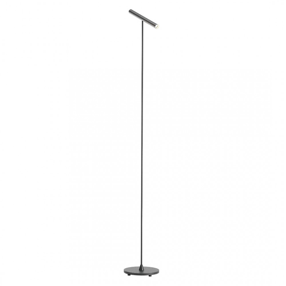 Floor lamp Redo Praxi, metal, sand black/foggy nickel, dimmable, LED, 8,3W, 389 lumens, warm white 3000K, H.145 cm