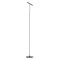 Floor lamp Redo Praxi, metal, sand black/foggy nickel, dimmable, LED, 8,3W, 389 lumens, warm white 3000K, H.145 cm