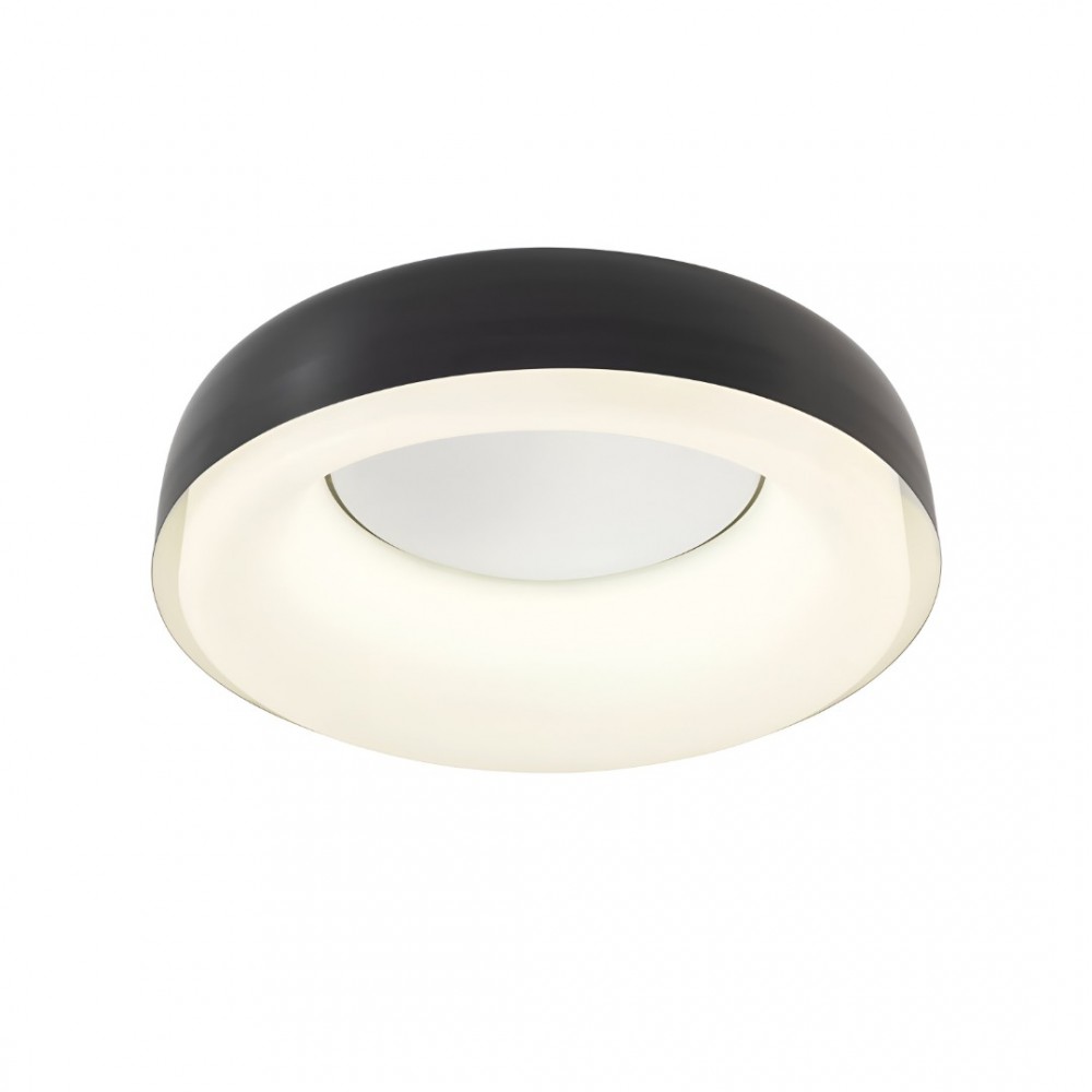 Ceiling lamp Redo Dip, metal, glossy black, LED CCT, 30W, 2091 lumens, 2700K/3000K/4000K/5000K/6500K, D.49 cm