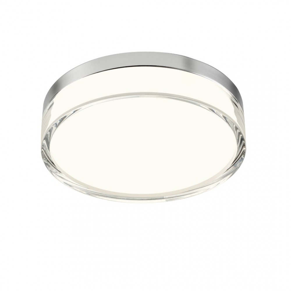 Ceiling lamp Redo Frisbi, metal, chrome, LED CCT, 12W, 698 lumens, 3000K/4000K, D.23 cm, IP44