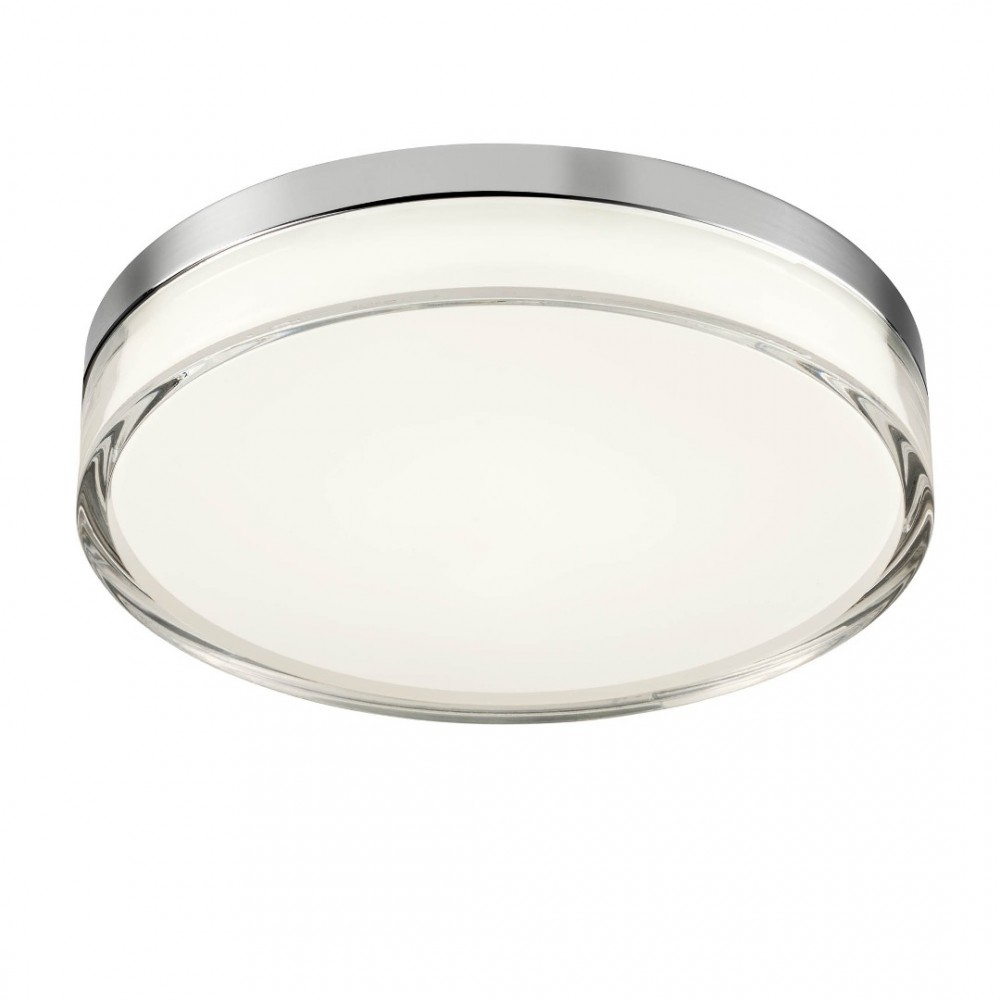 Ceiling lamp Redo Frisbi, metal, chrome, LED CCT, 18W, 979 lumens, 3000K/4000K, D.28 cm, IP44