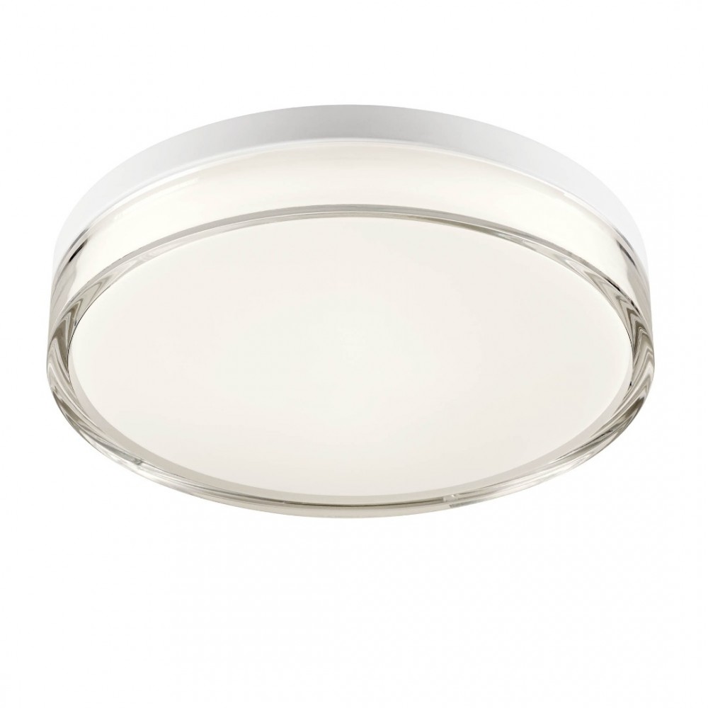 Ceiling lamp Redo Frisbi, metal, matt white, LED CCT, 18W, 979 lumens, 3000K/4000K, D.28 cm, IP44