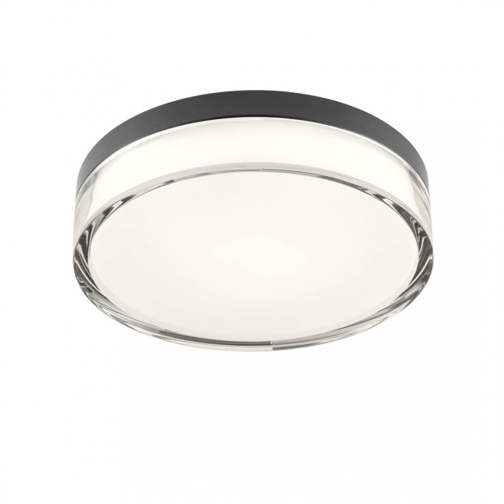 Ceiling lamp Redo Frisbi, metal, matt black, LED CCT, 12W, 698 lumens, 3000K/4000K, D.23 cm, IP44