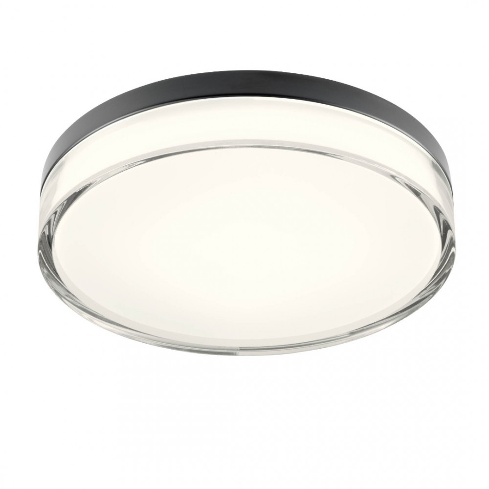 Ceiling lamp Redo Frisbi, metal, matt black, LED CCT, 18W, 979 lumens, 3000K/4000K, D.28 cm, IP44