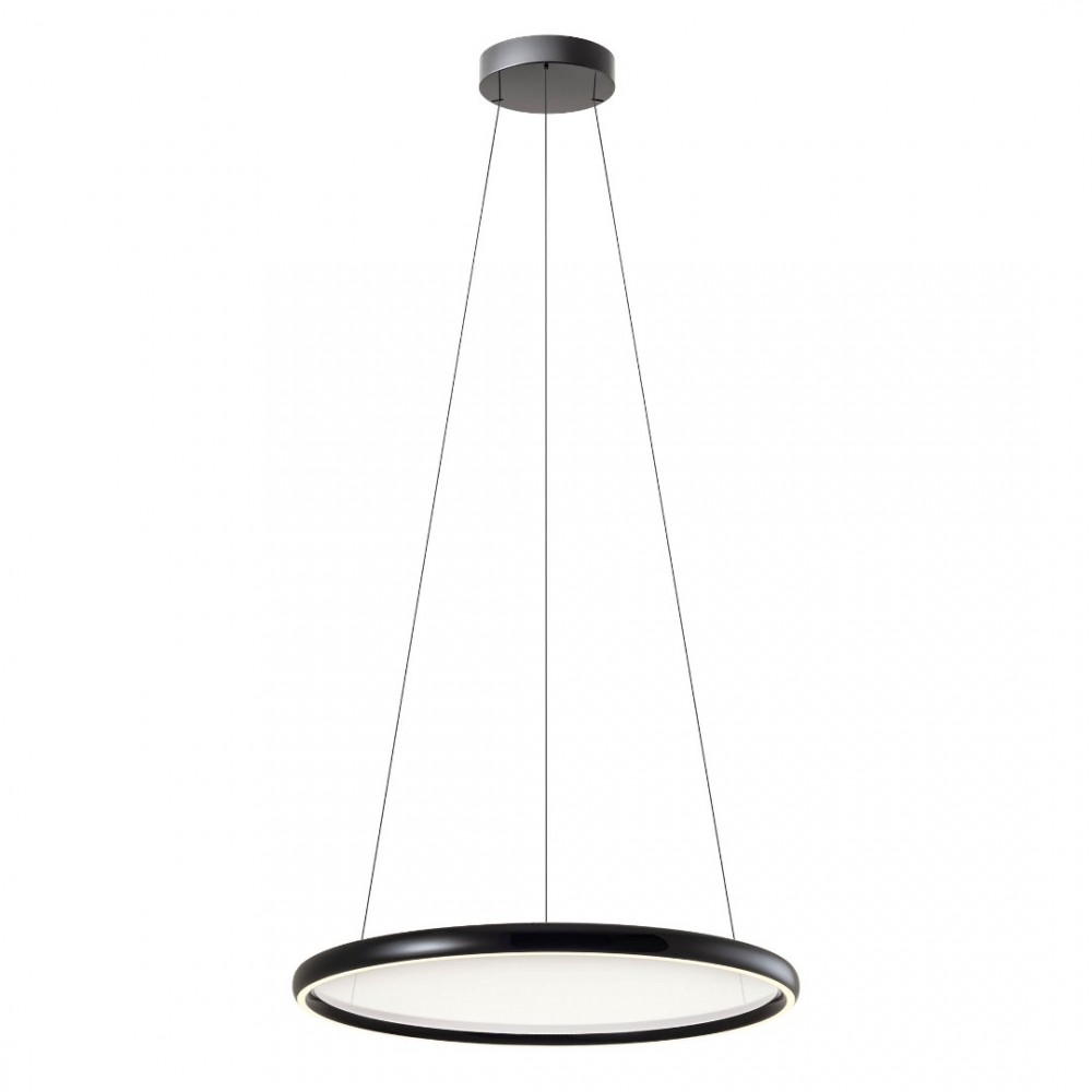 Pendant lamp Redo Vance, metal, glossy black, dimmable, LED CCT, 35W+35W, 3770 lumens, 2700K/4000K/5000K, D.65 cm
