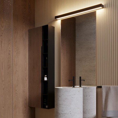 Wall lamp Redo Horizon, metal, sand black, LED CCT, 36W, 2120 lumens, 3000K/4000K, L.120 cm