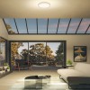 Ceiling lamp Redo Arca, metal, glass, smoke/white, LED CCT, 12W, 615 lumens, 3000K/4000K, D.25 cm, IP44