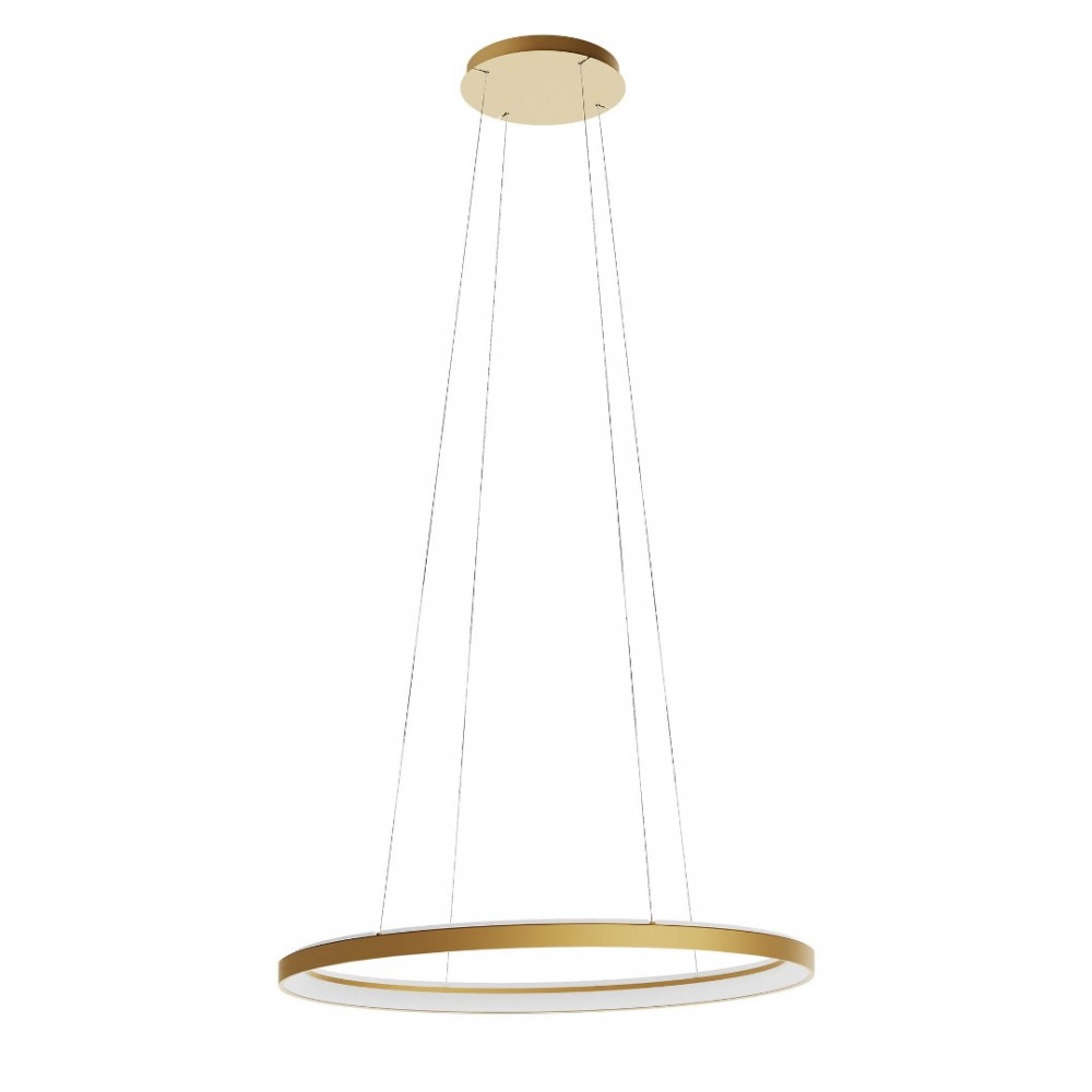 Suspension Redo Nobu, metal, matt gold, dimmable, LED CCT, 80W, 4904 lumens, 3000K/4000K, L.80 cm