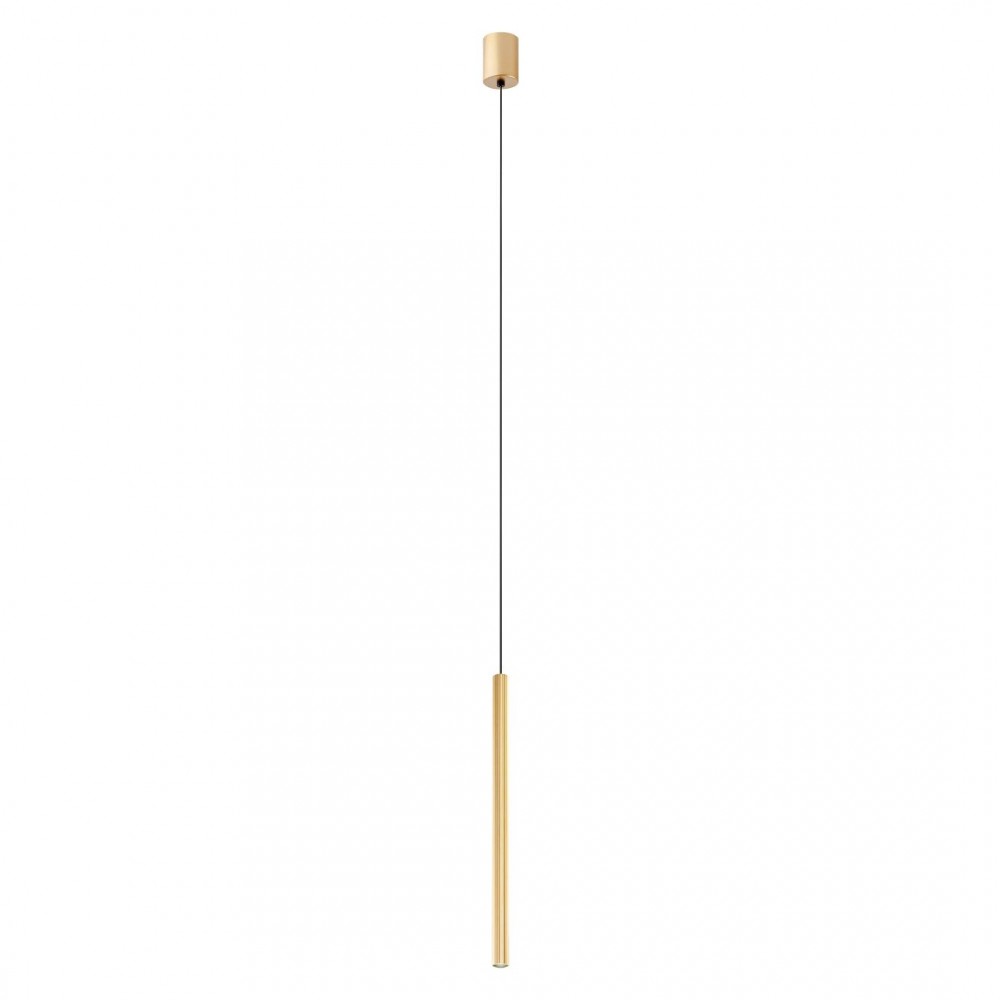 Suspension Redo Nikos, metal, matt gold, LED, 8W, 408 lumens, warm white 3000K, D.2,6 cm